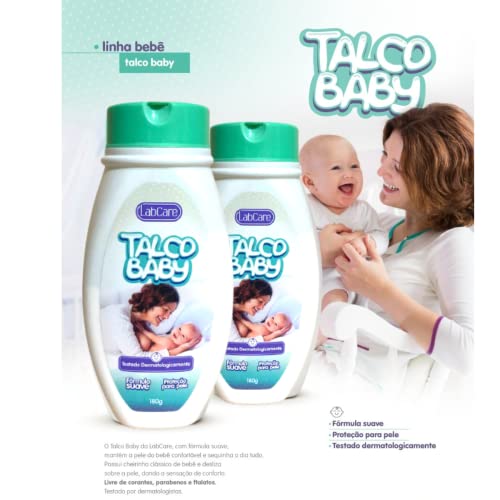 Talcos Bebê Perfume Suave Kit 3 Unidades Com180 Gramas Cada