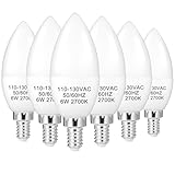 DIQMIAQ B11 LED Light Bulb E12 Candelabra Light Bulbs 2700K Soft Light Bulb 6W Candle Bulbs Small Base Chandelier for Ceiling Fan (6 Pack,Soft White)