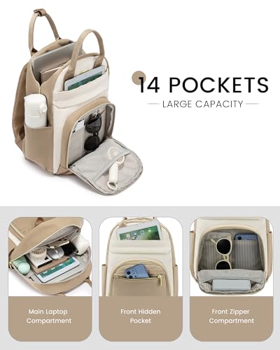 Image of LOVEVOOK Mini Backpack Purse for Women, Small Backpack Bag, Light Weight Stylish Backpack for Daily Travel, Khaki-Beige-Light brown