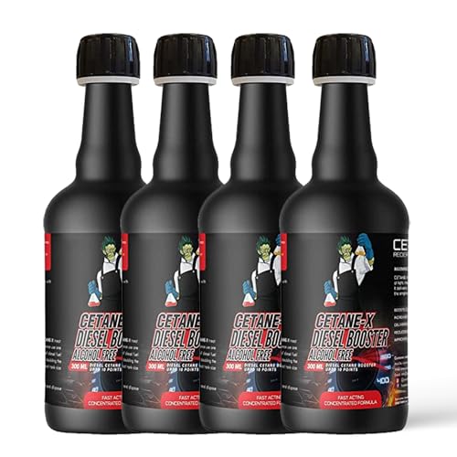 Image of All in One Cetane Booster for Maximum Engine Power, High Mileage Performance and Fuel Efficiency; Suitable for All Diesel Cars (Pack of 4, 300 ml Each)