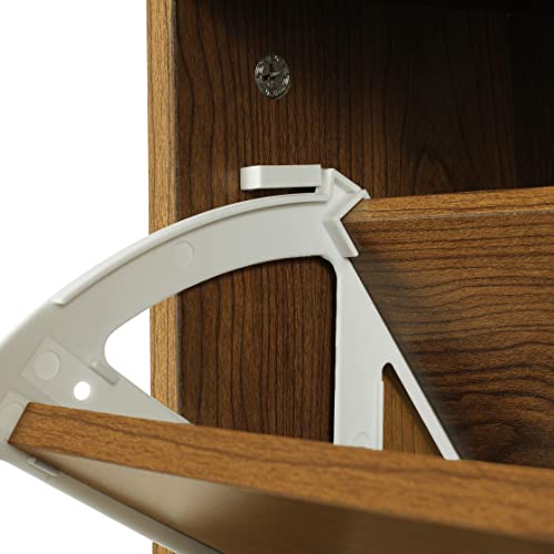 Wirrytor 3 Flip Drawers Rattan Shoe Cabinets, 24 Pairs Freestanding Shoe Rack Storage Organizer, Modern Vintage 3 Tier Wood Shoe Storage Cabinet For Entryway Hallway Doorway (Walnut) #TOP3