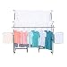 Support de Support pour vêtements Pliables Airer pour blanchisserie, étendoir à Linge, Ligne de Lavage Support de Porte-Serviette pour intérieur/extérieur argenté, Hauteur réglable 146~172cm