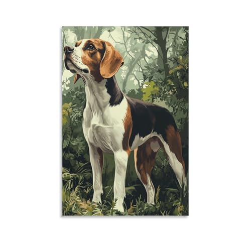 Cuadro en lienzo de perros Beagle para salón y pasillo en formato de 50x75 cm