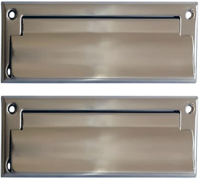 QCAA Solid Brass Mail Slot, with Solid Brass Interior Frame and Solid Brass Back Plate, 8-7/8''X2-7/8, Matte Black, 1 Pack, Made in Taiwan