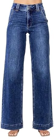 Astylish high waisted pull-on jeans