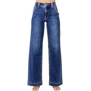 Astylish Jeans for Women Wide Leg High Waisted Stretchy Straight Leg Jean Baggy Trendy 2026 Denim Pants with Slanted Pockets