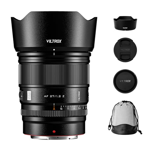 VILTROX Obiektyw 27 mm f/1.2 Z do mocowania Nikon Z, Auto Focus PRO 27 mm f1.2, duża przysłona, automatyczne ustawianie ostrości, obiektyw Prime do aparatu bezlusterkowego Nikon Z-Mount Z5, Z50, Z6
