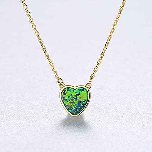 Collier cœur opale pour femme KELIEQA bijou argent 925 et pendentif trois pierres