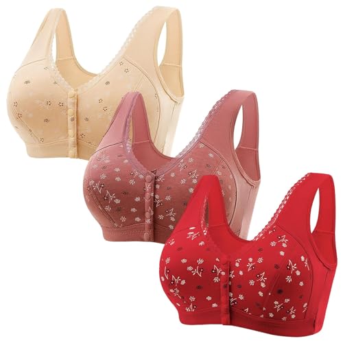 Womens Bras Breast Pads Bras Sports J Cup Vest Older Women Strapless Stick Invisible Strapless-Bras-for-Large-Breasts Cotton Wireless Maternity Bridal Underwear Seamless Non Wired Lace Pink XXL
