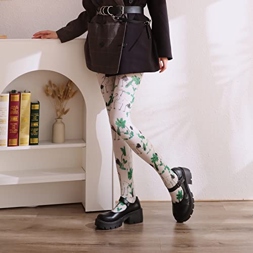 Image of Sahabowi Women Tights, Opaque High Waist Pantyhose, Vintage Control Top Stockings