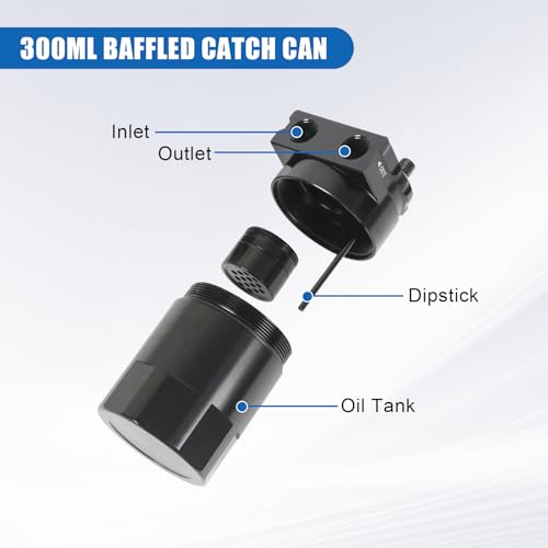Oil Catch Can 300ml Baffled Catch Can Kit with 3/8" ID 2.6FT NBR Fuel Hose by RALZAOTO - Used condition - Image 4