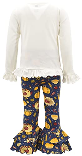 Image of Unique Baby 2 Piece Girls Double Ruffle Leggings and Long Sleeve Shirt Clothes Set Kid and Toddler Girl Outfit