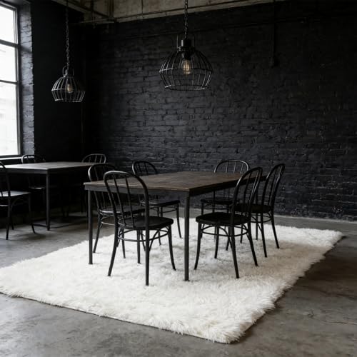 Tapis facile à entretenir et antidérapant blanc 152x110 cm