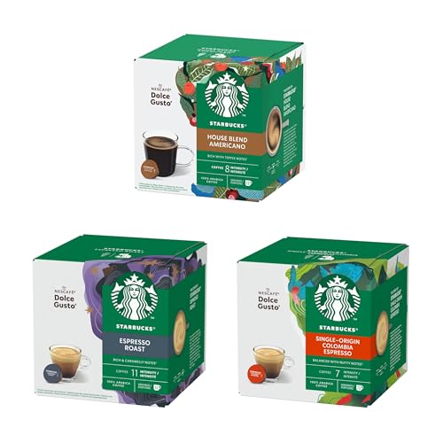 Miniatura 3 de STARBUCKS Paquete Variado Black Coffee de Nescafé Dolce Gusto, Cápsulas de Café 6 x 12 (72 Cápsulas) - Exclusivo de Amazon, Black Cup Variety Pack (House Blend)