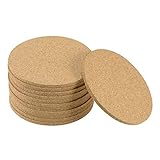 uxcell Posavasos de corcho de madera, para bebidas, redondos, 3.5 pulgadas de diámetro, 0.16 pulgadas de grosor para el hogar, bar, cocina, restaurante, laboratorio, amarillo, paquete de 12