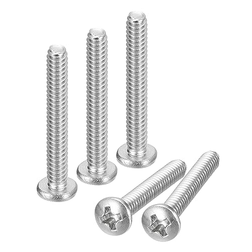 uxcell 6-32x1 Pan Head Machine Screws, 304 Stainless Steel 18-8 Screw, Phillips Drive, Fully Threaded, Bright Finish, Pack of 25