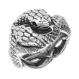 [新宿銀の蔵] ツイン スネーク シルバー 925 リング 9～25号 (9号) メンズ 指輪 蛇 へび 巳 ハード