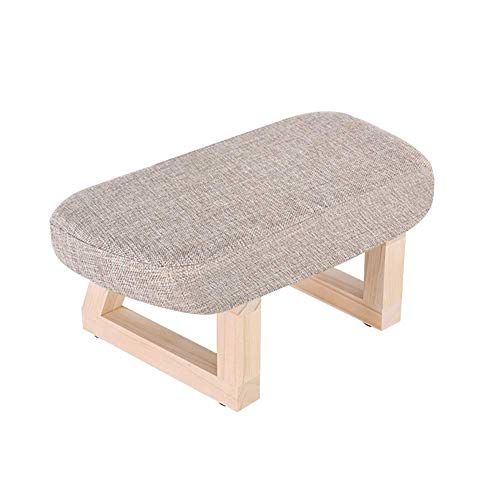Taburete bajo tapizado patas de madera 4 patas 42 x 23 x 20 cm (color: 4), color: 6 (color: 8)