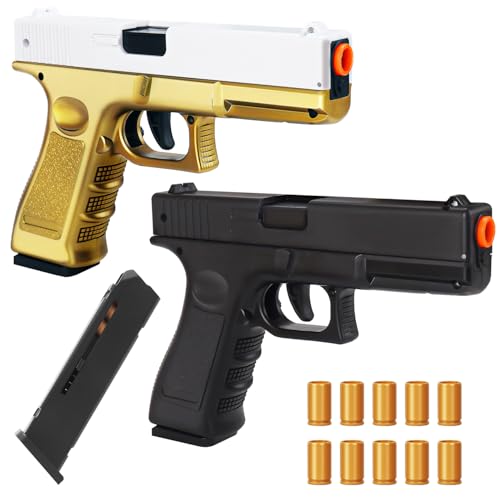 2 Pack Shell Ejecting Toy Gun Autism 1911 3D Printed Fidget Pistol Toy Gun Stress Reducing Toys for but Can't be Fired for Girls Boys Adults Great Gifts