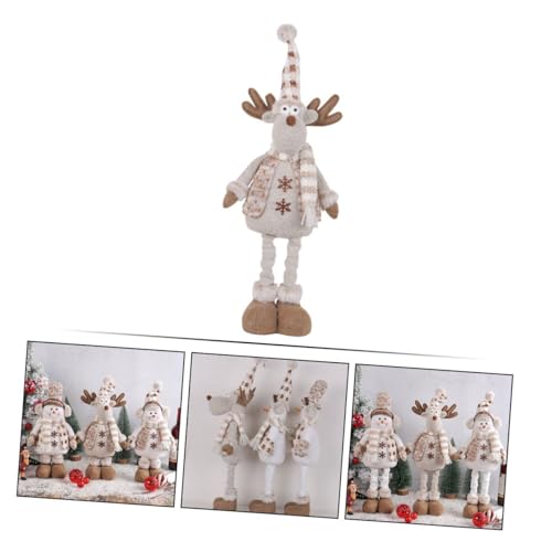 Poupée de Noël Élan en Peluche avec Bonnet Rouge - 6