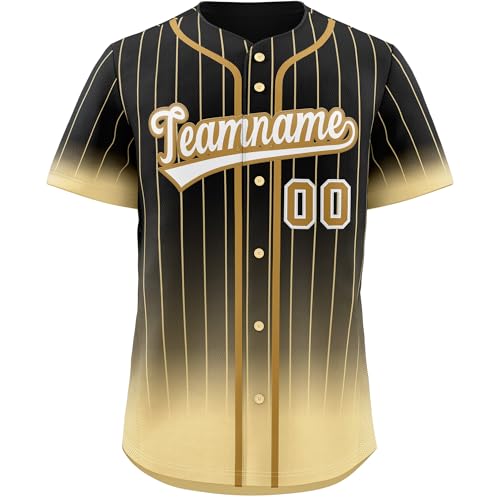 KXK Custom Fashion Gradient Baseball Jersey Button Down Shirt Personalized Team Name Number for Men...