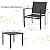 Greesum 3 Pieces Patio Furniture Set Outdoor Conversation Textilene Fabric Chairs for Lawn, Garden, Balcony, Poolside with A Glass Coffee Table, Black