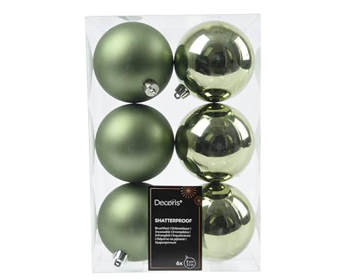 Kaemingk Weihnachtskugeln Kunststoff 8cm 6 Stück - klassisch &...