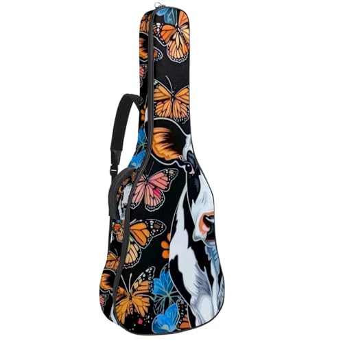 Housse pour guitare acoustique à motif papillon vache 106,7 cm