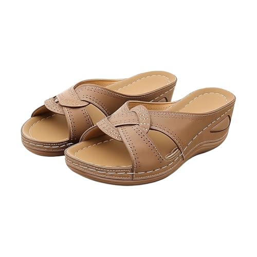 Sandale confortable femme à talon compensé anti-fatigue