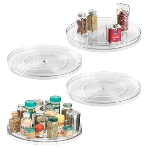 Image of iDesign Plastic 14.5-Inch Round Lazy Susan Organizer, Set of 4, Clear