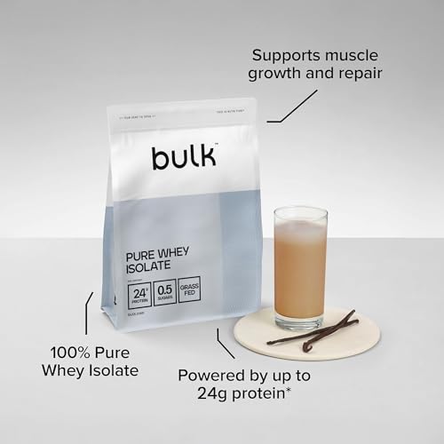 Image of Bulk Pure Whey Isolate Protein Powder, 900 g (1.98 lb), Chocolate | 24g Protein per Scoop | Fast Absorption | Lean Muscle Growth & Recovery | Vegetarian