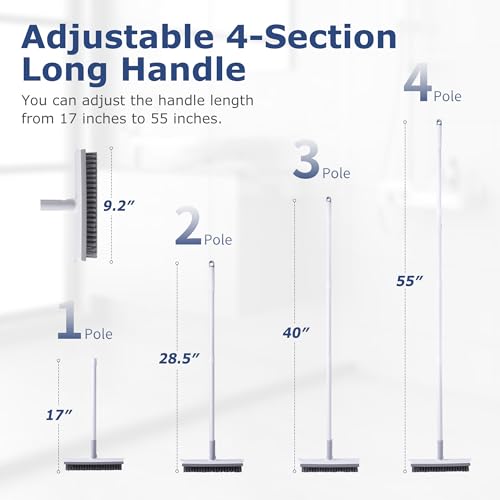 image for IVYROLL Grout Brush with Long Handle, Floor Cleaning Scrubber with Sti