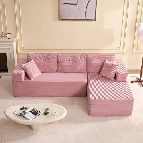 Afuson 107" Boneless Couch with Deep Seat, Modular Sectional Sofa,