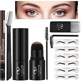 Eyebrow Stamp Stencil Kit: Eyebrow Stamp, Brow Soap, Eyebrow Razor, 6 Stencils, Brow Pencil, Eyebrow