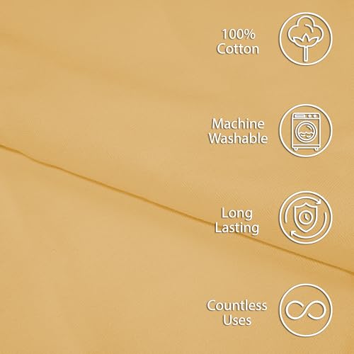 Image of R home Solid Cotton Table Napkins, Soft Cloth Napkins for Dining Table, Reusable & Washable, Ideal for Formal Dining, Cocktail Nights, Weddings, Home Bar & Table Decor (6, Yellow)