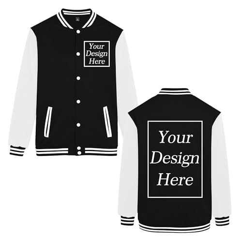 NICNZQI Custom Womens Bomber Jacket Customize with Photo Logo Text Design Mens Lightweight Jacket Sport Outwear XXL