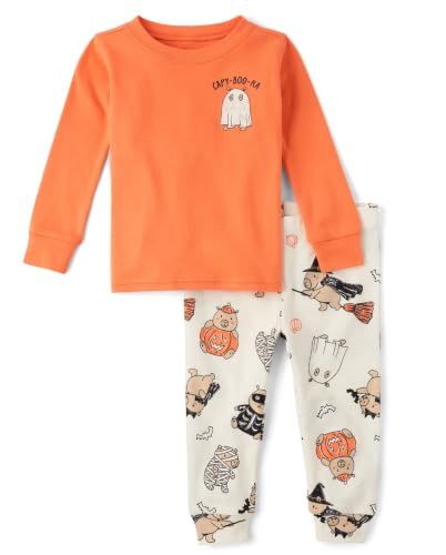 Image of The Children's Place Baby and Kids' Sibling Matching Halloween and Holiday Pajama Sets, Cotton
