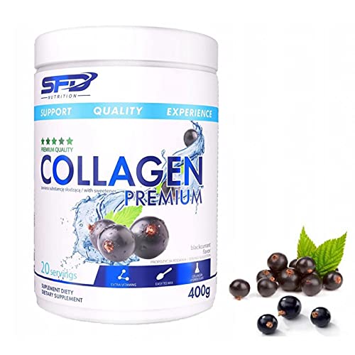 SFD Collagen Premium Complex Powder Nahrungsergänzungsmittel - Collagen MSM Vitamin C Hyaluron Protein - Schützt die Gelenke Knorpel Verbessert das Aussehen der Haut Haare Nägel 400g Cover