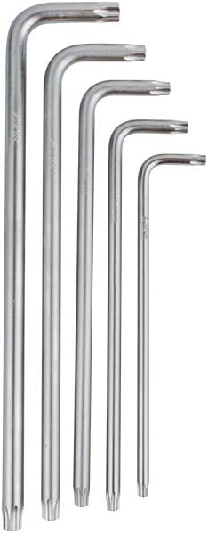 KING TONY 20515PR01 Spline L - Wrench Set, Extra Long arm Type, M5 - M12 Size, 5 Piece, Pack of 4