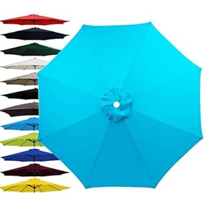 Outdoor Patio Umbrella 7.5ft/9ft/10ft Replacement Top Canopy, 6 Ribs 8 Ribs Outdoor Table Market Yard Umbrellas Canopy Replacement Top Cover, Parasol Waterproof UV Protective Replacement Canvas