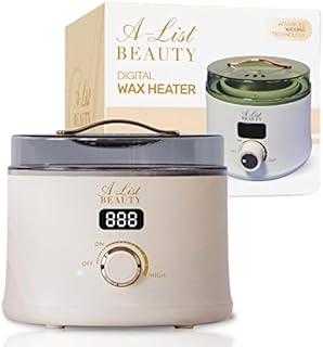A-List Beauty Professional Wax Heater for Hair Removal  Wax Warmer with Removable 500ml Wax Melting Pot  Electric Wax Warmer with LED Digital Display and Transparent Lid