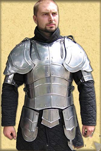 ARTIZANSTORE LARP, LARP Armor, Fantasy, Elven, Medieval Costume, Steel,Weg des Schwertes Full Set: Cuirass, Gorget, arm bracers, pauldrons, Greaves.
