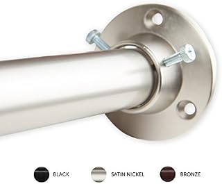 Rod Desyne 1" Adjustable Closet Rod with Socket Set, 28-48", Satin Nickel