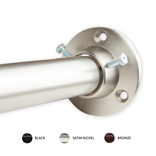 Rod Desyne 1" Adjustable Closet Rod with Socket Set, 28-48", Satin Nickel
