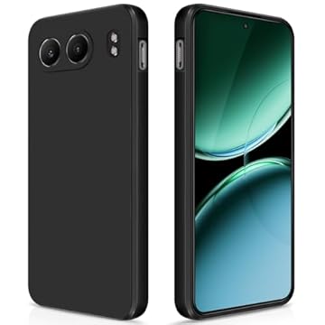 GiiYoon Capa compatível com OnePlus Nord 4, capa protetora de silicone para celular com toque macio e sedoso, capa à prova de choque com forro de microfibra, preta