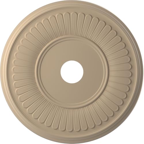 Image of 22 inchOD x 3 1 /2 inchID x 1 inchP Berkshire Thermoformed PVC Ceiling Medallion (Fits Canopies up to 10 1 /8 inch), UltraCover Satin Smokey Beige