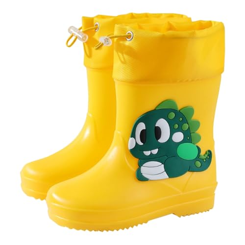 Bottes de pluie imperméables en caoutchouc Design dinosaure 3D Bottes mi-hautes respirantes et légères Semelle antidérapante pour filles et garçons -...
