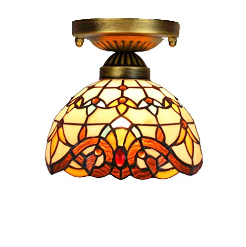 Plafonnier vitrail 8" pour sublimer un couloir sombre avec une ambiance rétro