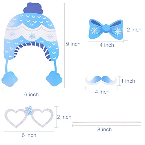 27 Pieces Snowflake Holiday And Winter Vanlentines Photo Booth Props Kit, Winter Wonderland Party Decorations For Winter/Wedding/Xmas/Holiday Party Supplies #TOP5
