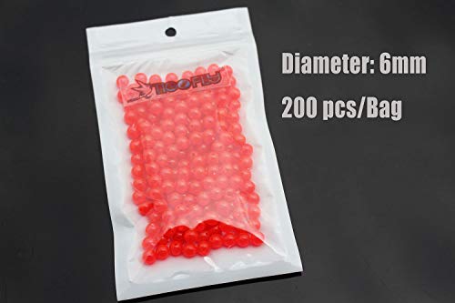 Tigofly 200 pcs/lot Plastic Round UV Red Fishing Beads Hard Floating Bobber Bulk Beads Fishing Accessories